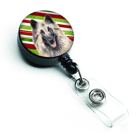 CAROLINES TREASURES Belgian Tervuren Candy Cane Holiday Christmas Retractable Badge Reel SC9352BR